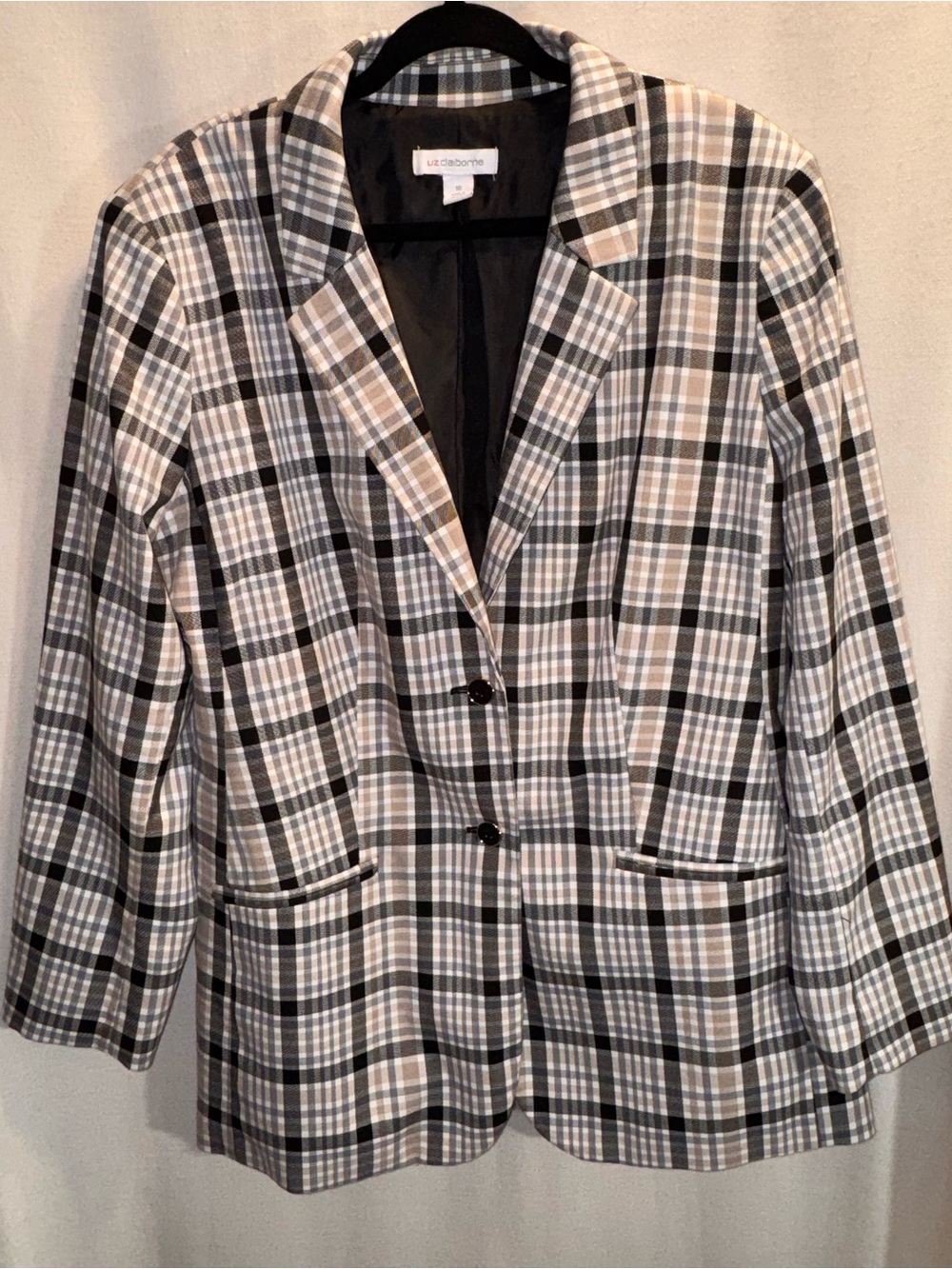 Liz Claiborne Plaid Blazer Size 18 Two Button Blazer